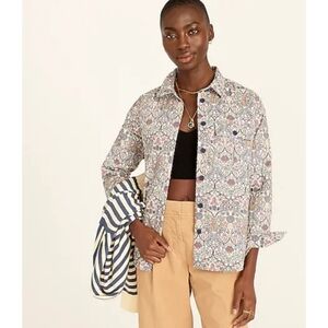 7. J.Crew Relaxed-fit quilted shirt-jacket in Liberty® Morris print